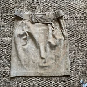 Vintage tan suede belted western skirt